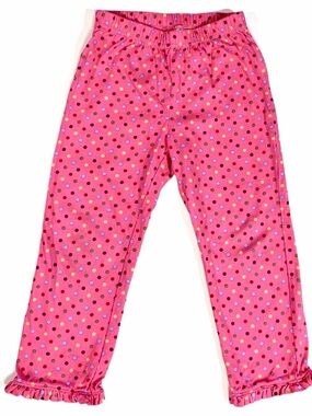 Hanna Andersson size 100 (4) Girls Pink Multicolor Polka Dot Pants Ruffle Hem